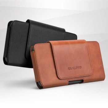 6inches Men Buiness Genuine Leather Waist Bag Mobile Phone Case For Huawei Mate 10 / Mate 9 Pro
