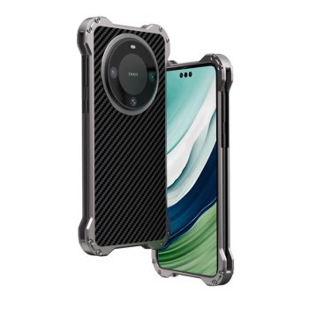 R-Just Alloy Frame Carbon Fiber Backplate Phone Case For HUAWEI Mate 60 Pro/Mate 60