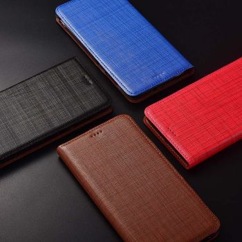Genuine Cowhide Leather Retro Plaid Texture Flip Protection Case Cover For HUAWEI Honor V30 Pro/V30