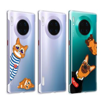 Original HUAWEI Mate 30 Pro Lovely Cartoon Soft Clear Back Cover Case
