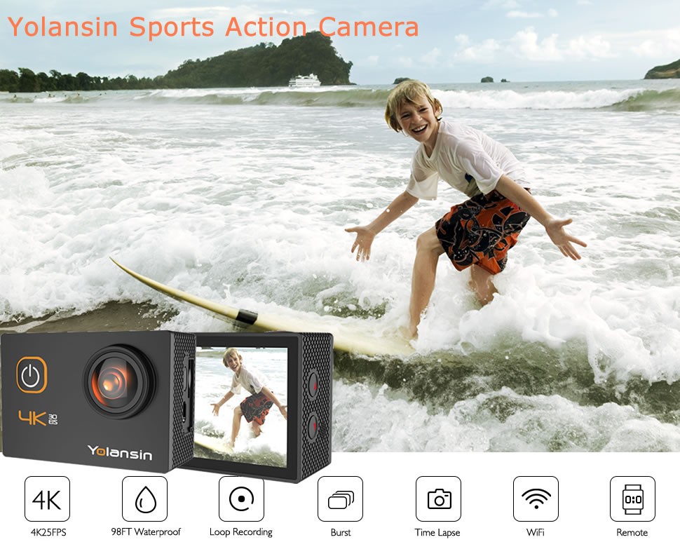 AKASO EK7000 4K25FPS Action Camera Ultra HD Underwater Camera 170